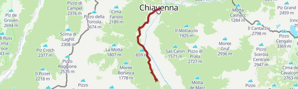 Route map: Via Francisca - From Chiavenna to Samolaco